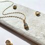 Carved Herkimer Diamond Vintage Chain Necklace, thumbnail 1 of 10