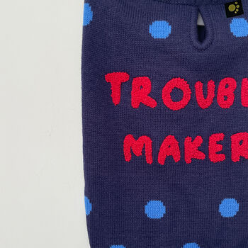 Troublemaker Knitted Dog Jumper, 5 of 7