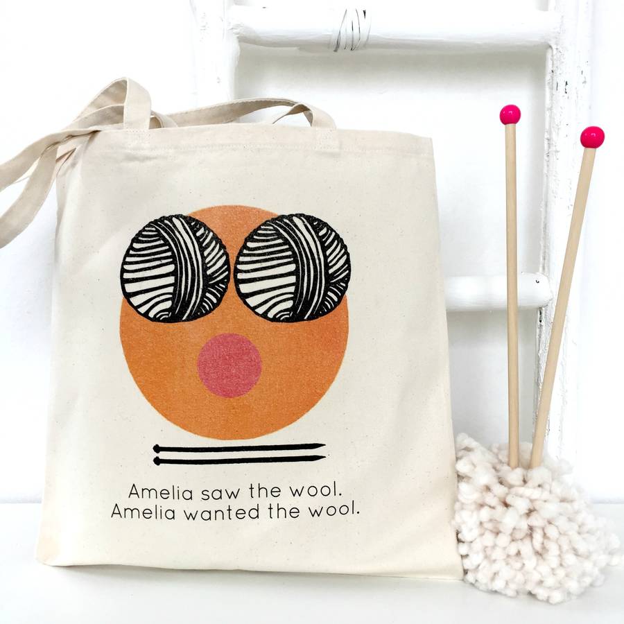 Want The Wool Personalised Knitting Needle Bag By Kelly Connor Designs