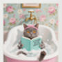 Your Own 'Cat In The Bath Reading' Wall Art Print | Customise The Cat And The Book Title, thumbnail 2 of 6