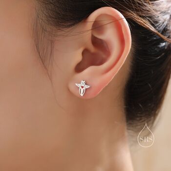 Sea Angel Stud Earrings In Sterling Silver, 2 of 12