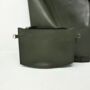 Two Way Handheld Or Crossbody Tote Leather Shoulder Bag Khaki Green, thumbnail 4 of 6