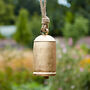 Large Gold Iron Hanging Bell For Indoor Or Outdoor, thumbnail 2 of 3