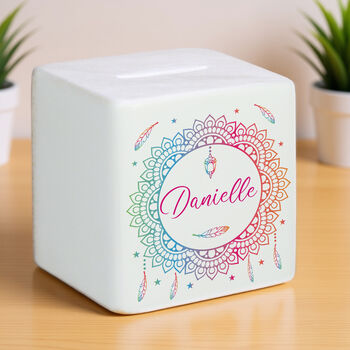Personalised Dreamcatcher Money Box, 4 of 7