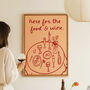 Here For The Food And Wine Illustrated Wall Art Print, thumbnail 3 of 12