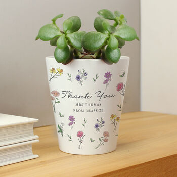 Personalised Wild Flowers Ceramic Plant Pot, 4 of 5