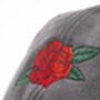 Embroidered Baseball Cap With Rose Design, thumbnail 7 of 10