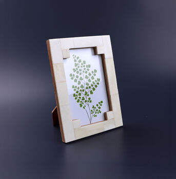 G Decor Tectura Handcrafted Horn Bone Photo Frame Architectural Cream, 2 of 3