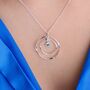 Personalised Silver Halo Circle Birthstone Necklace, thumbnail 4 of 7