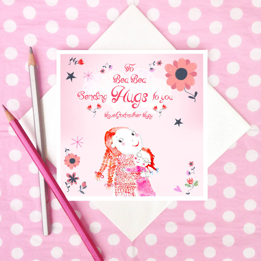 Sending Hugs To You Card, Customisable, 1 of 5
