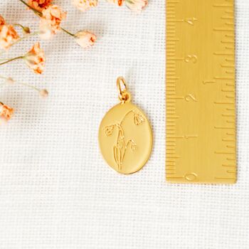 Personalised Birthflower Engraved Sterling Silver Necklace – Custom Birth Flower Pendant Gift For Her, 5 of 12