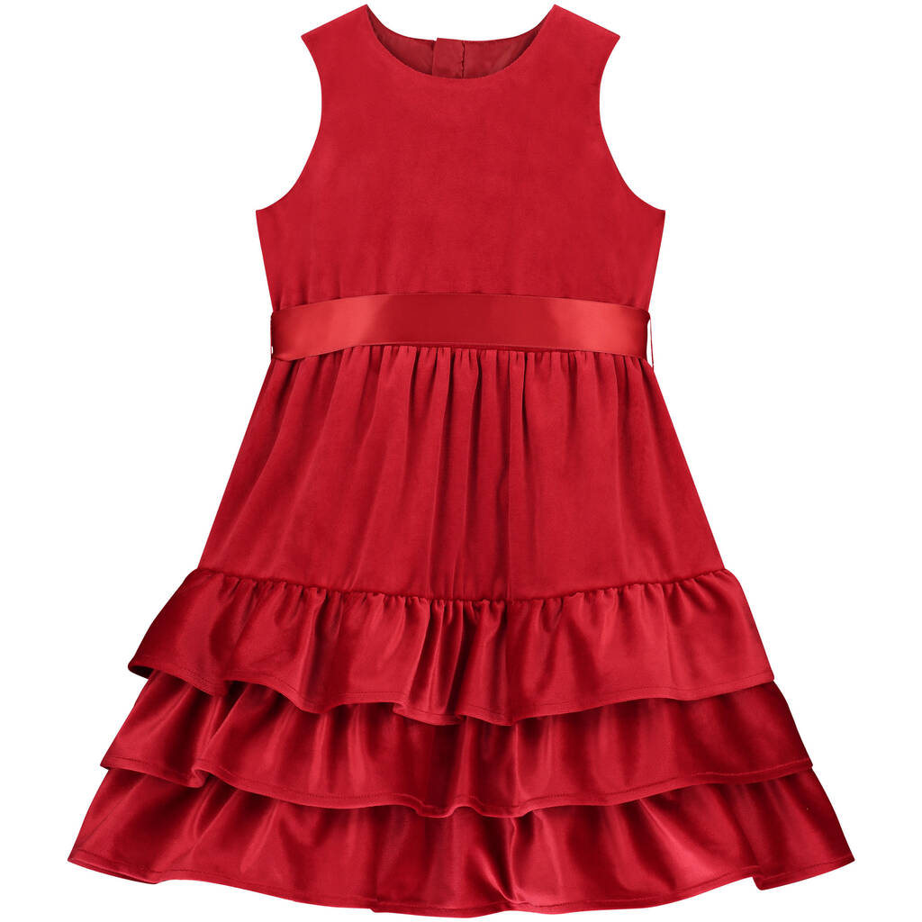 Christmas Red Luxury Satin Girls Dress By HOLLY HASTIE Luxury Girls Dresses