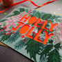 Holly Jolly Neon Floral Papercut Christmas Card, thumbnail 4 of 6