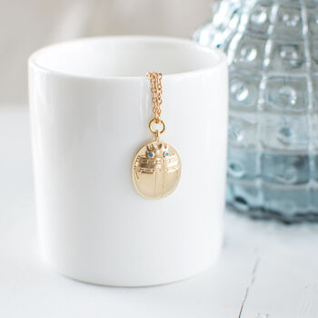 Gold Plated Scarab Beetle Necklace, 3 of 7