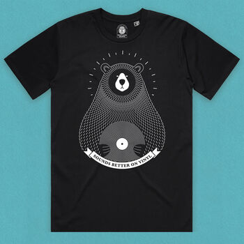 Vinyl Bear Spinning Records T Shirt, 8 of 11
