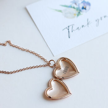Engraved Heart Locket Hidden Message Box Necklace, 9 of 12
