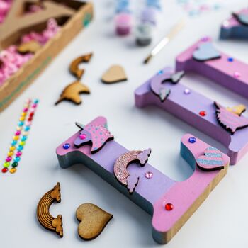 Personalised Paint Your Own Unicorn Wooden Name, 3 of 7