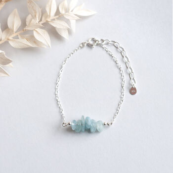 Sterling Silver Aquamarine Birthstone Bracelet, 4 of 6