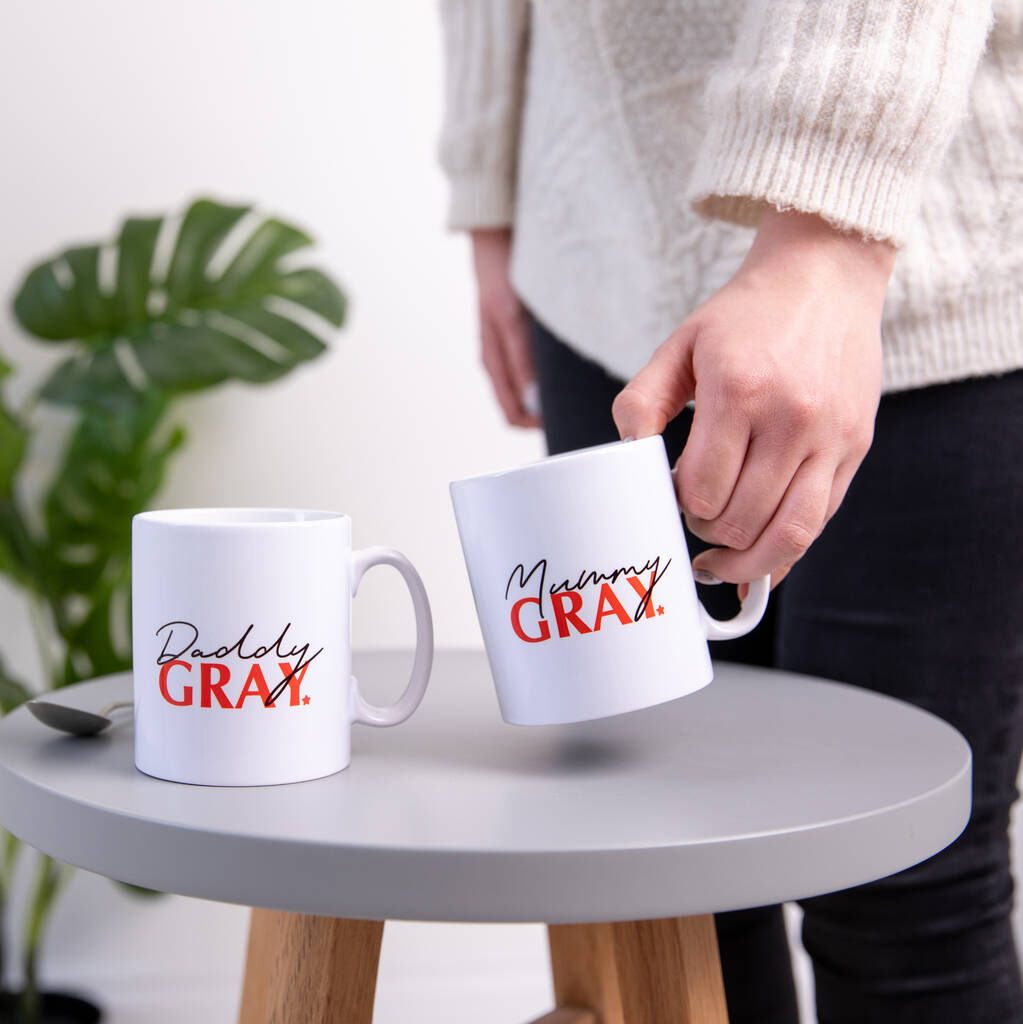 Personalised Mummy And Daddy Mug Gift Set By The Gifting Knot