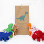 Dinosaur Rattle With Personalised Gift Bag, thumbnail 7 of 7