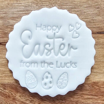 Personalised Happy Easter Embosser Stamp For Cakes Cupcake Decoration, 4 of 5