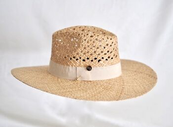 Lawn Neutral Straw Fedora Hat, 3 of 3