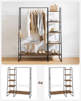 Clothes Rail With Shoe Rack Storage Side Hooks, 4 of 8