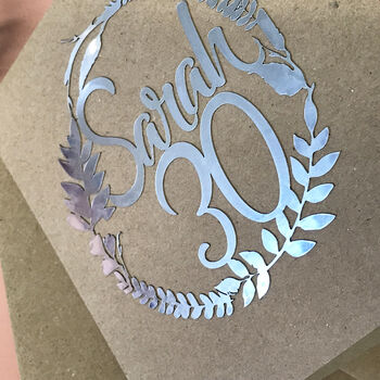 Personalised 30th Floral Birthday Papercut Card, 6 of 12