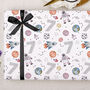 Three Sheets Of Children's 7th Birthday Space Wrapping Paper, thumbnail 2 of 2