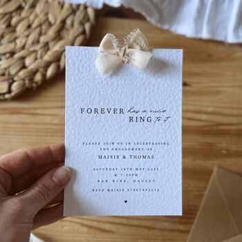 Personalised Engagement Party Invites, Forever Has A Nice Ring To It, 3 of 4