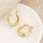 9ct Yellow And White Gold Twist Hoop Earrings – 15mm, thumbnail 1 of 5