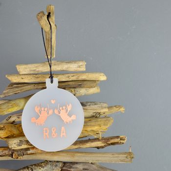 Personalised Lobster Christmas Tree Bauble Decoration, 2 of 8