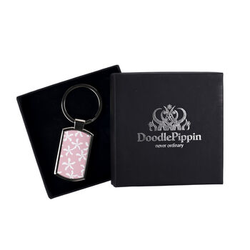 Pink Jasmine Flower Millefiori Handprinted Keyring, 4 of 12