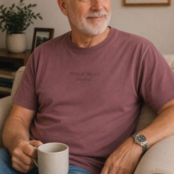 Vintage Style Embroidered Grandad T Shirt, 3 of 9