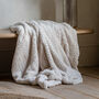 Chevron Brushed Rabbit Faux Fur Throw, thumbnail 1 of 3