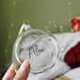 Personalised Snowflake Glass Christmas Bauble, thumbnail 10 of 10