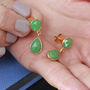 Double Drop Gemstone Stud Earrings, thumbnail 8 of 11