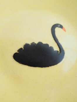 Handmade Ceramic Black Swan Pastel Plate, 7 of 7