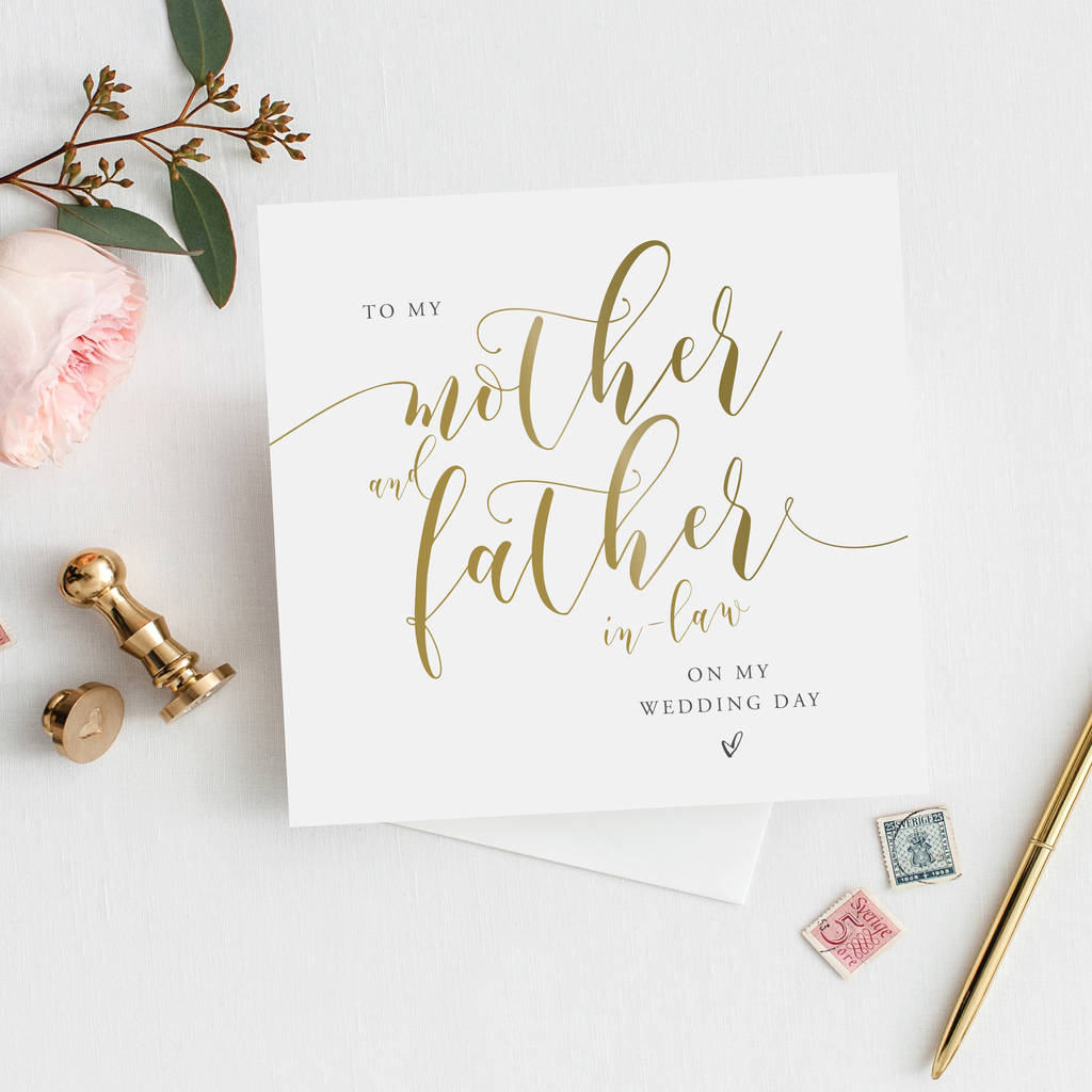 To My Mother And Father In Law Card | Gold Effect, 1 of 2