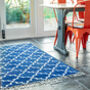 Classic Blue Handwoven Rug, thumbnail 3 of 3