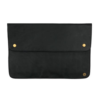 Personalised Black Leather Oslo Macbook Sleeve/Case, 2 of 8