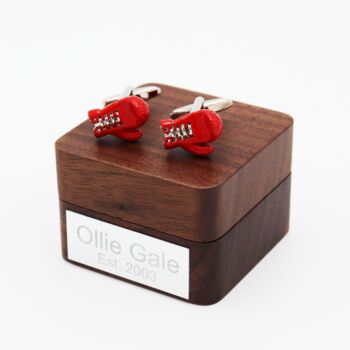 Personalised Red Boxing Glove Cufflinks, 2 of 4