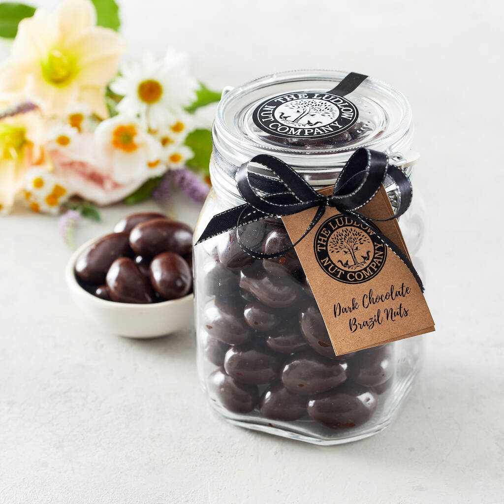 Luxury Dark Chocolate Brazil Nut Gift Jar, 1 of 2
