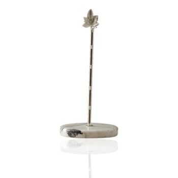 Silver Brass Towel Holder With Marble Base, 2 of 2
