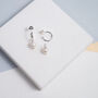 Manhattan Gold Plated Or Silver Pearl Hoops, thumbnail 2 of 7