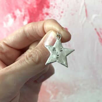 Star Man Sterling Silver Pendant, 2 of 2
