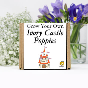 Gardening Gift. Grow Your Own Ivory Castle Poppies Kit, 2 of 4