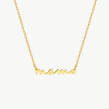 Mama Script Necklace Pregnancy Gift In 18k Gold, 4 of 6