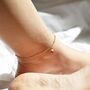 Enamel Strawberry Charm Anklet In Gold Plating, thumbnail 3 of 5