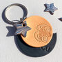 Personalised Aries Star Sign Leather Keyring, thumbnail 4 of 6